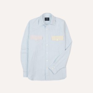 Multi Stripe Cotton Oxford Two-Pocket Western Fun Shirt