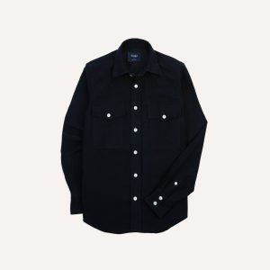 Navy Moleskin Two-Pocket Western Shirt
