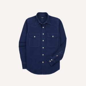 Indigo Canvas Two-Pocket Western Shirt