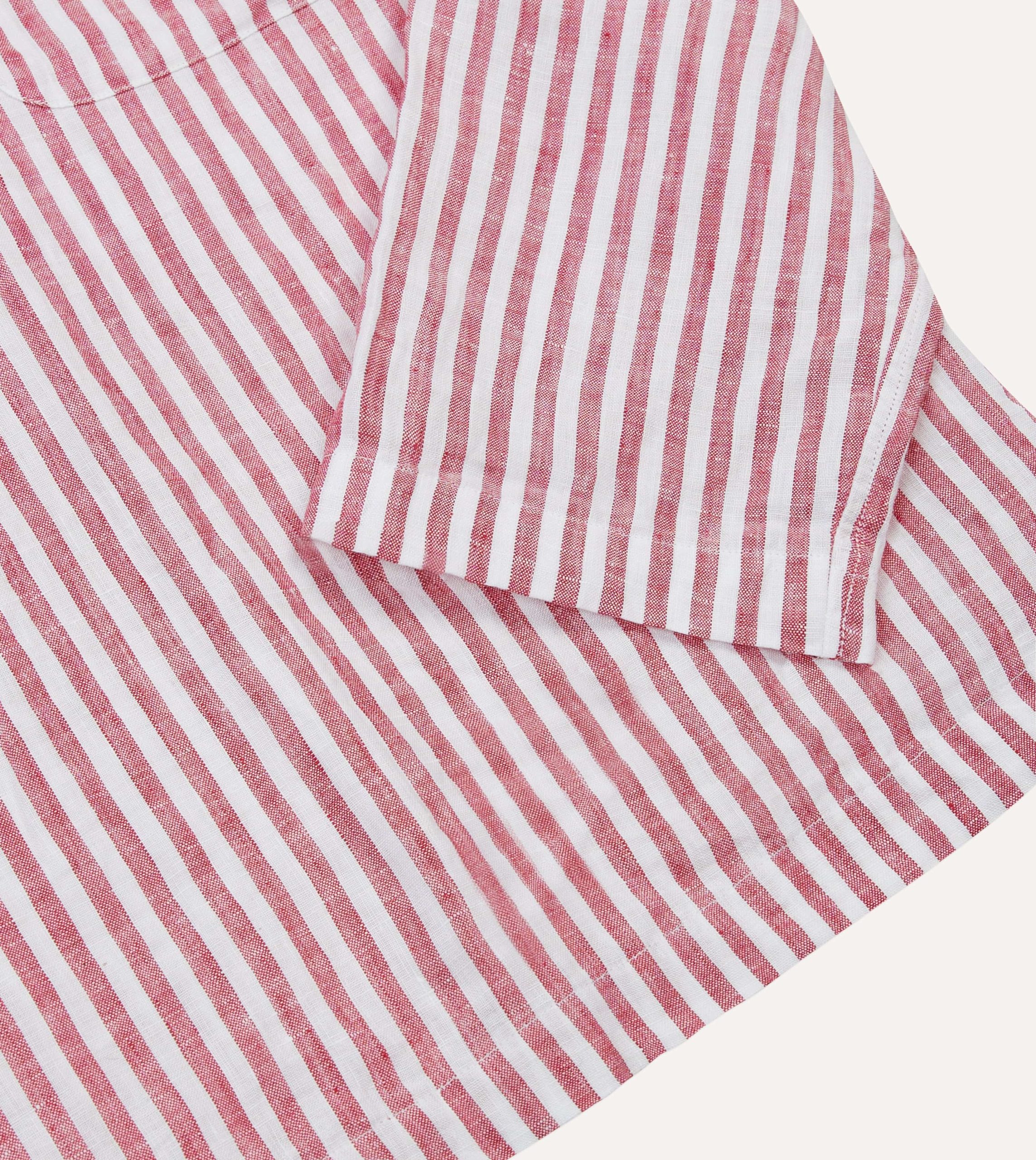 Red Stripe Linen Smock Shirt - Image 5