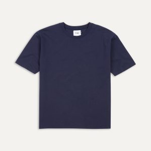 Navy Cotton Crew Neck Hiking T-Shirt