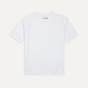 White Cotton Crew Neck Hiking T-Shirt