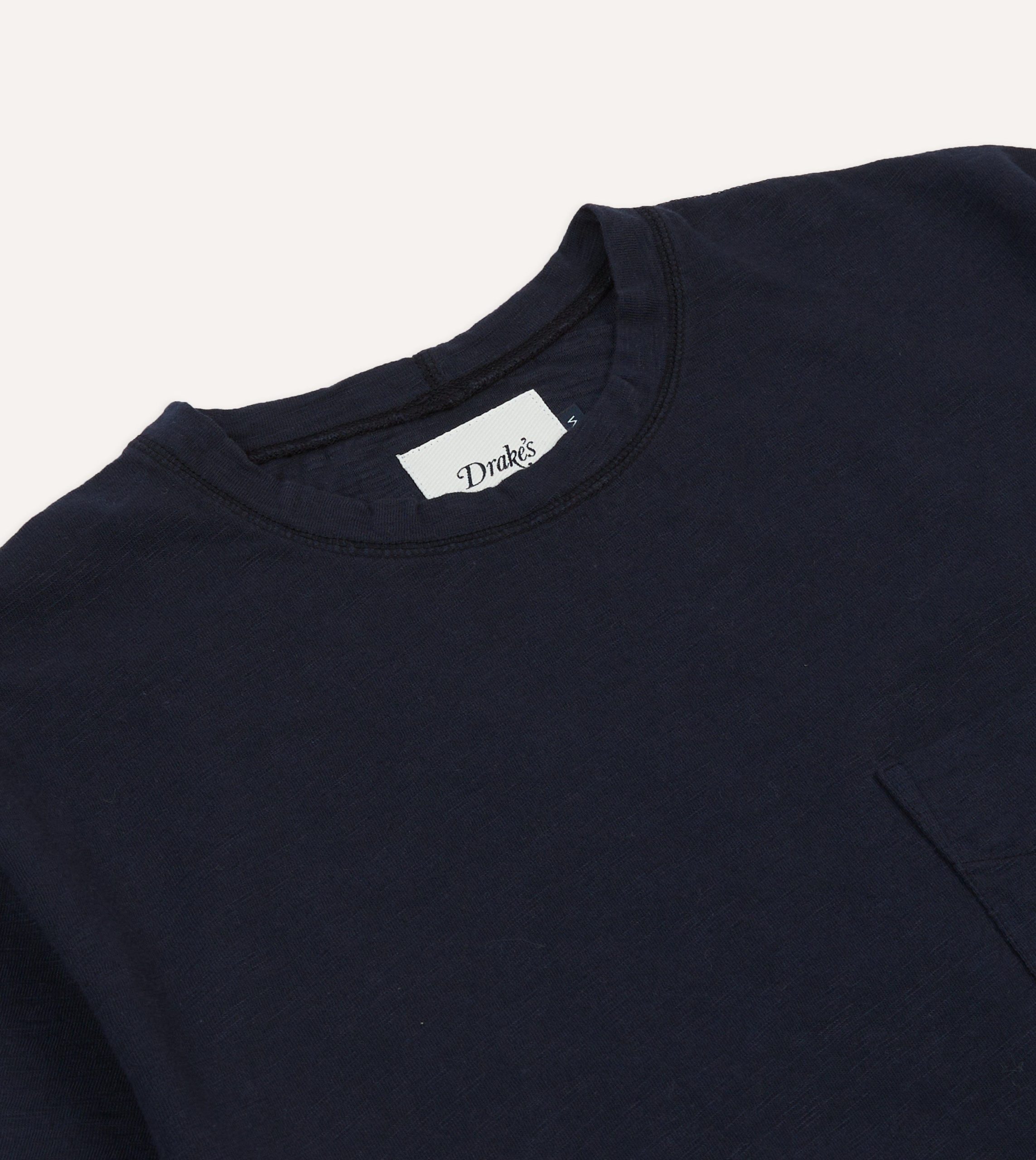 Navy Flamé Cotton Crew Neck Hiking T-Shirt - Image 3