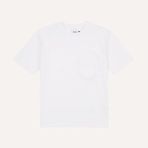 White Flamé Cotton Crew Neck Hiking T-Shirt