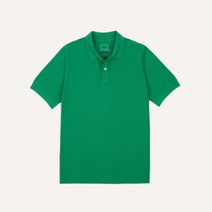 Washed Green Piqu?? Cotton Polo Shirt