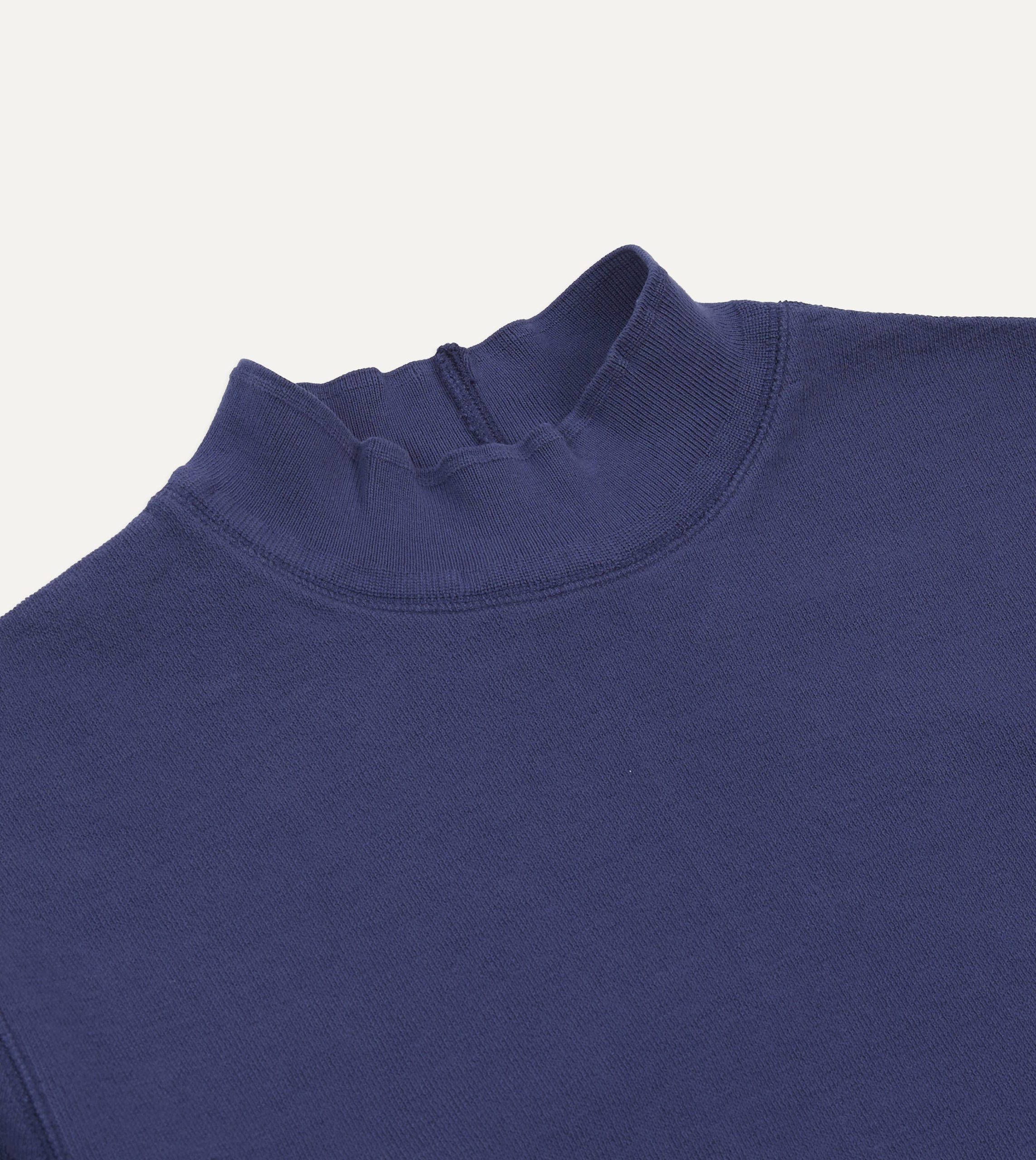 Navy Cotton Long-Sleeve Mock Neck Hiking T-Shirt - Image 3