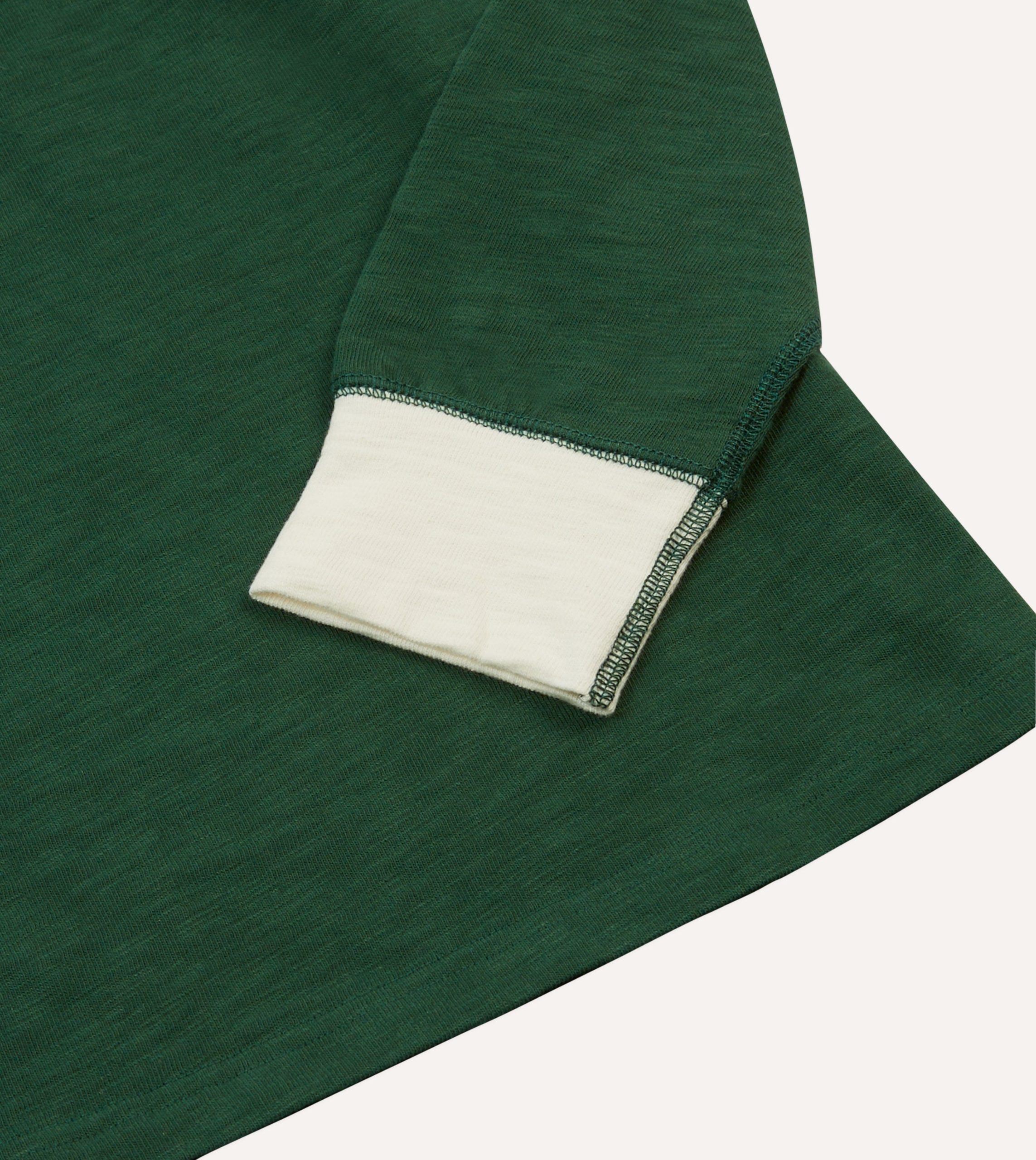 Green and Ecru Chevron Flamé Cotton Rugby Shirt - Image 5