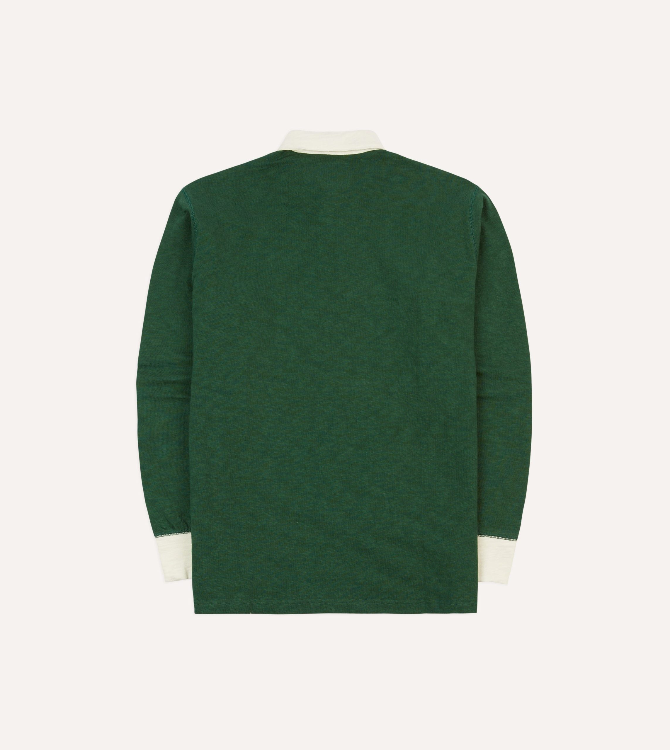 Green and Ecru Chevron Flamé Cotton Rugby Shirt - Image 6