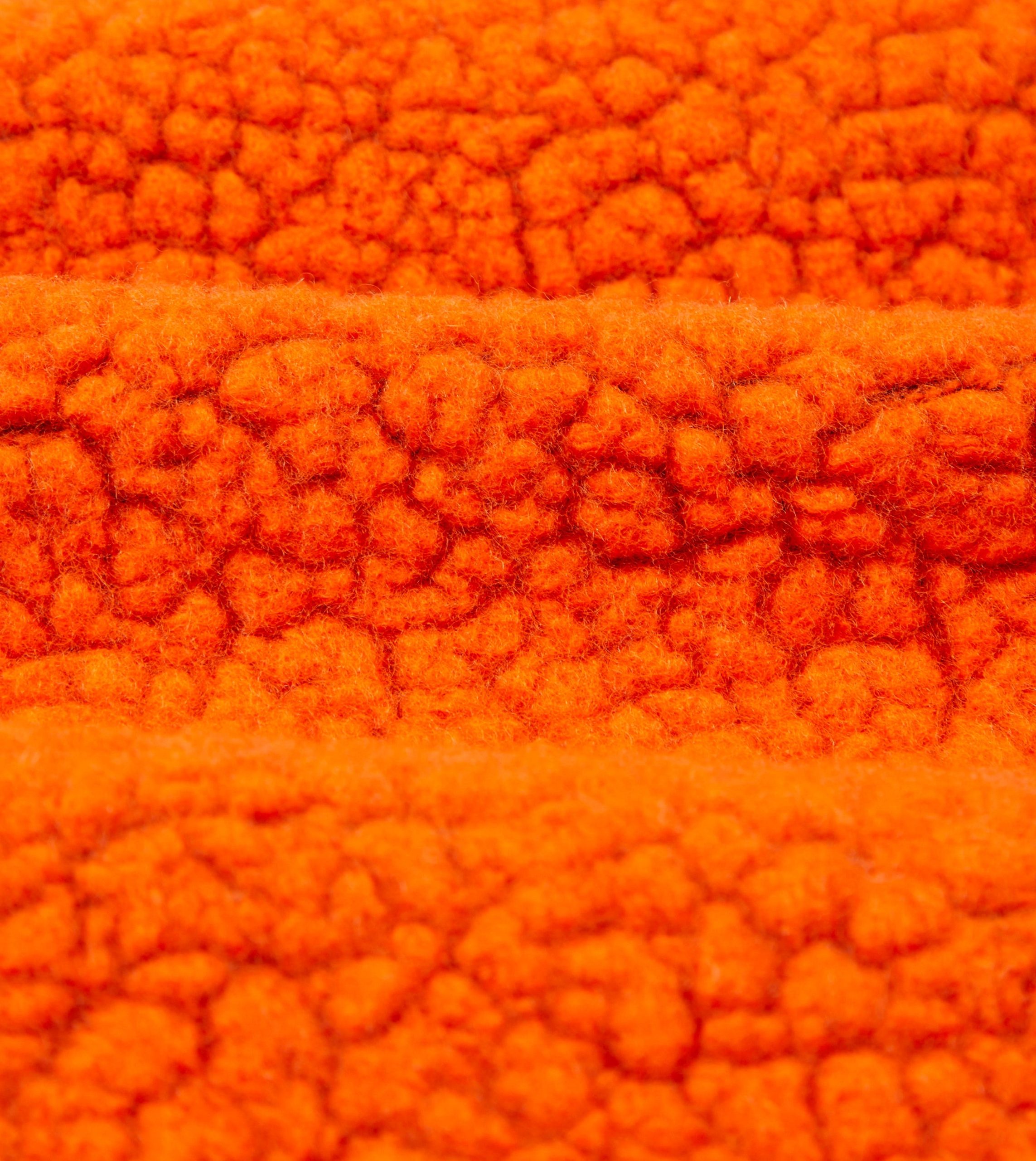 Orange Boucle Wool Zip Fleece Jacket - Image 2