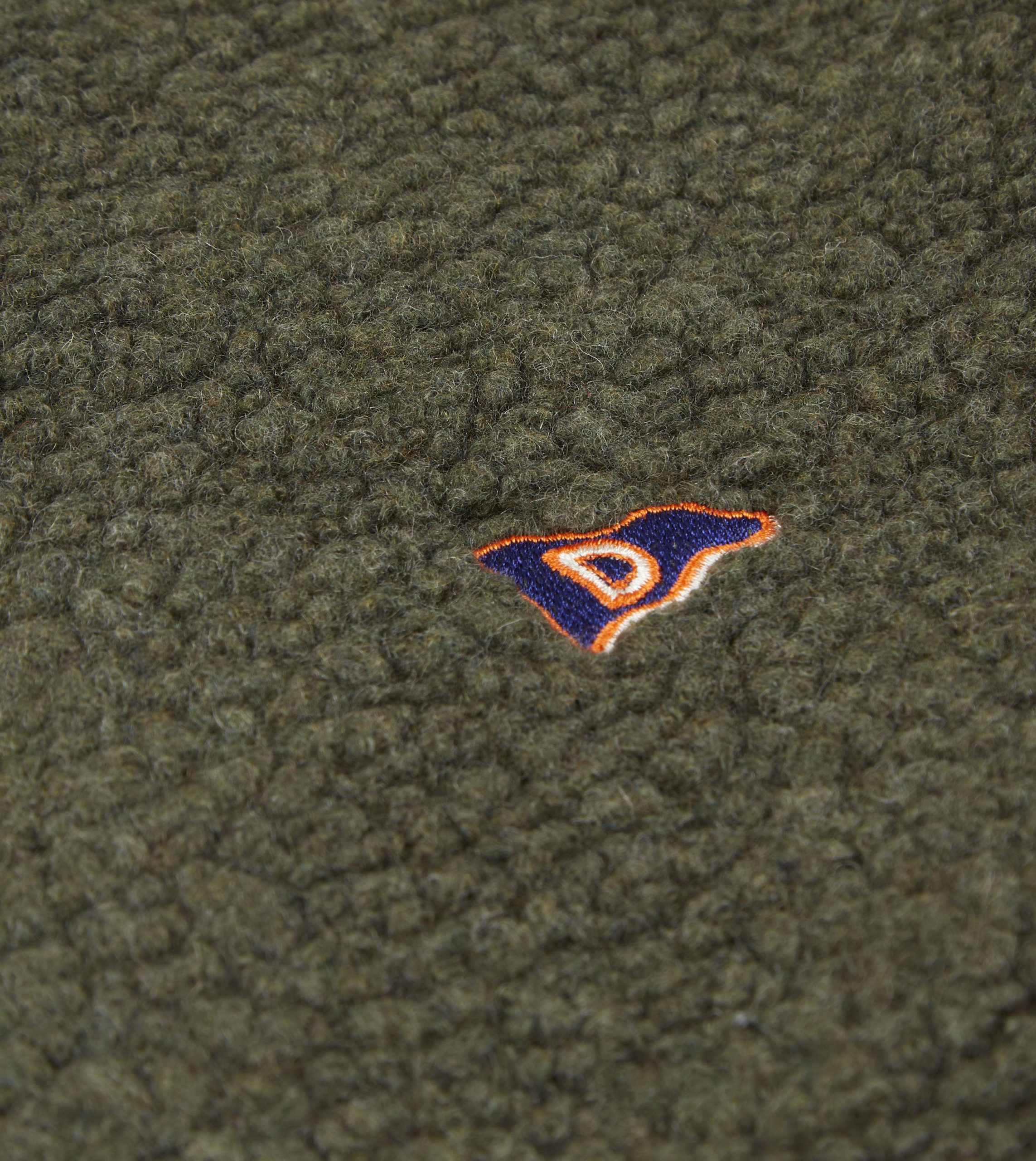 Green Boucle Wool Zip Fleece Jacket - Image 5