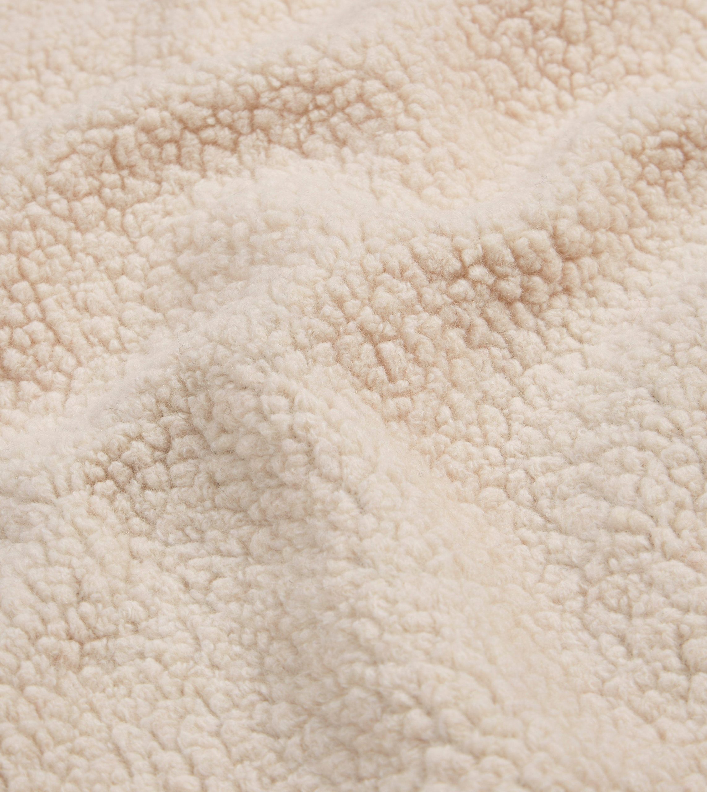 Ecru Boucle Wool Zip Fleece Vest - Image 2