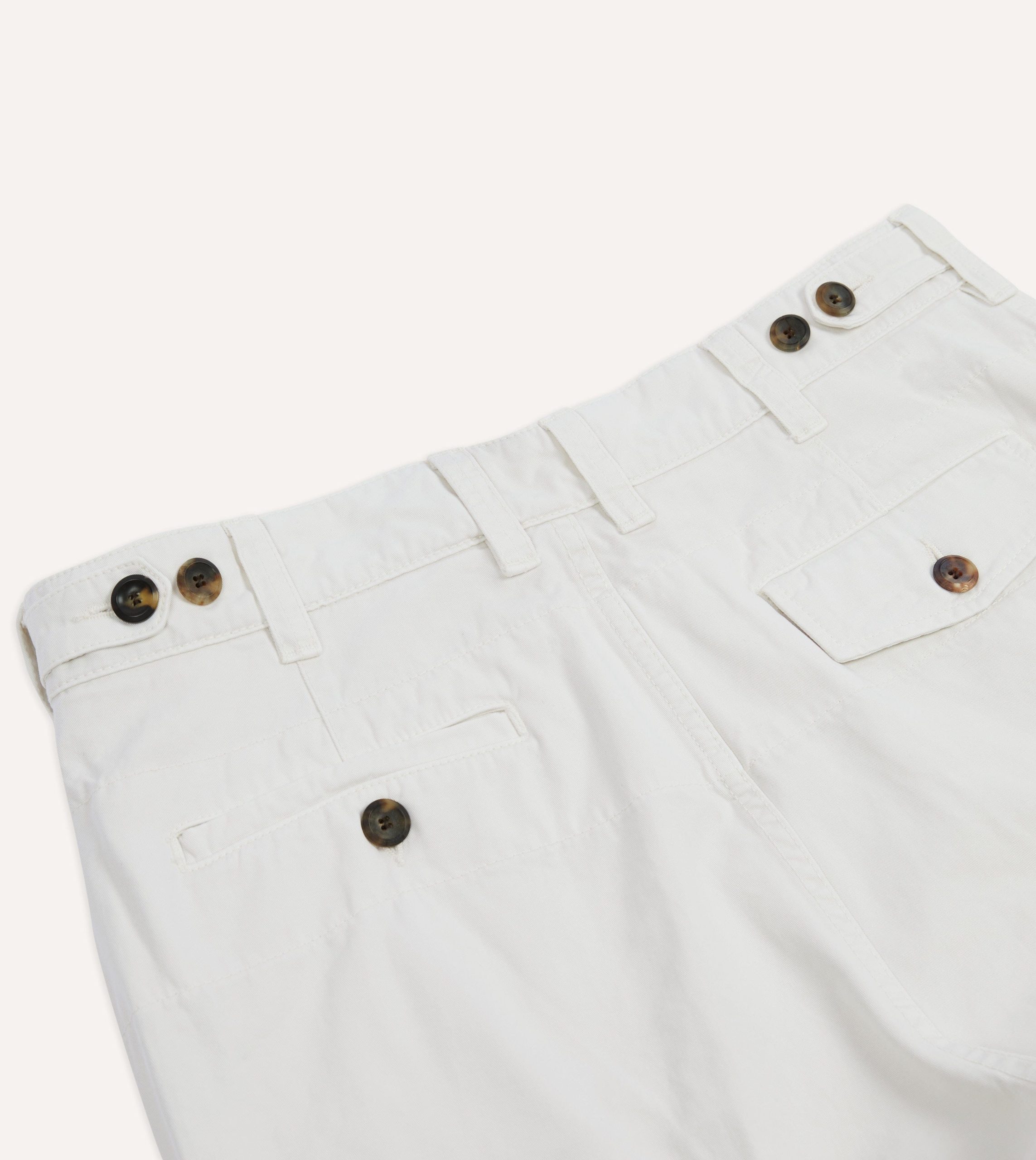 Ecru Cotton Flat Front Chino - Image 4