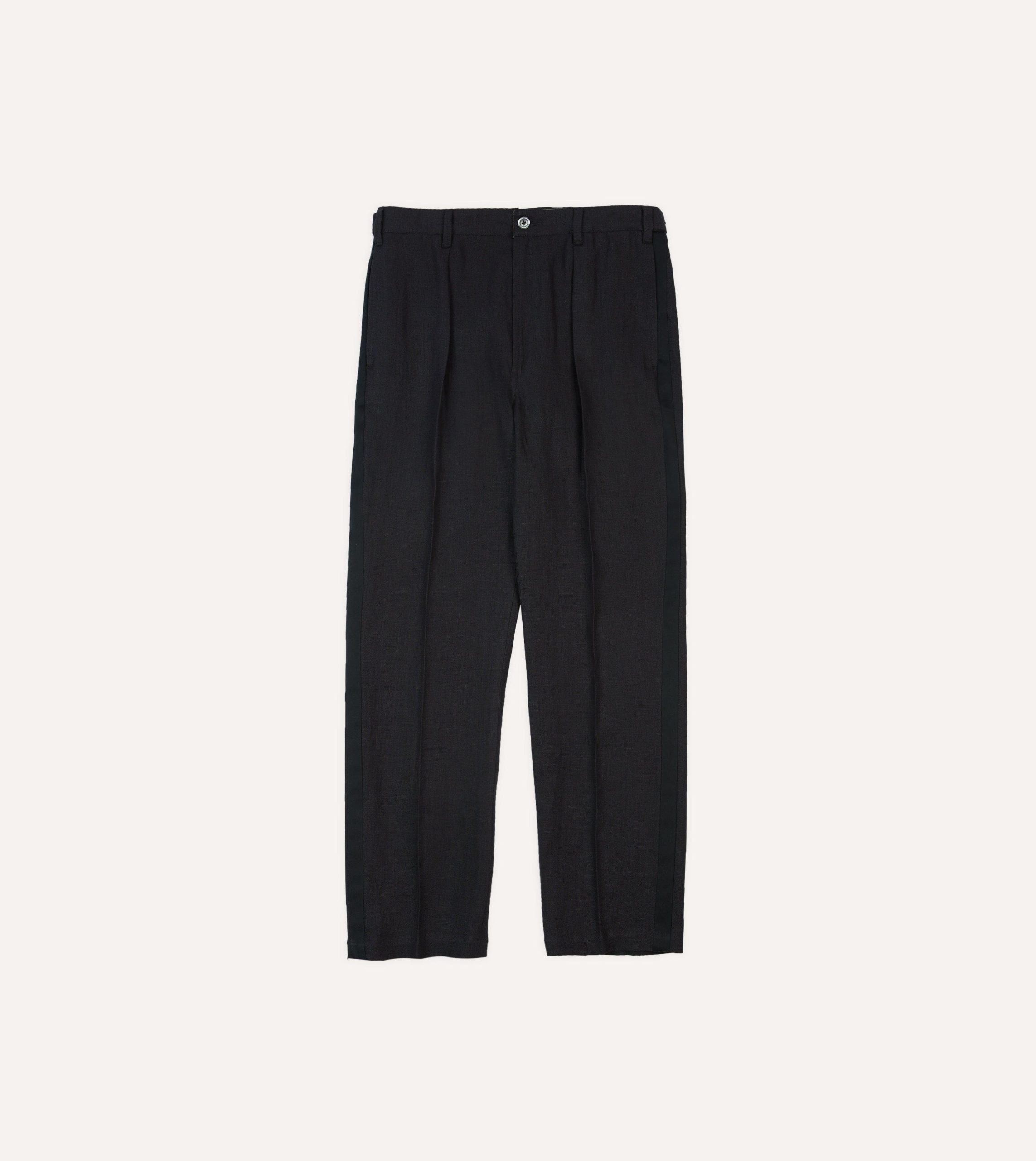 Black Linen Games Dinner Trousers - Image 3