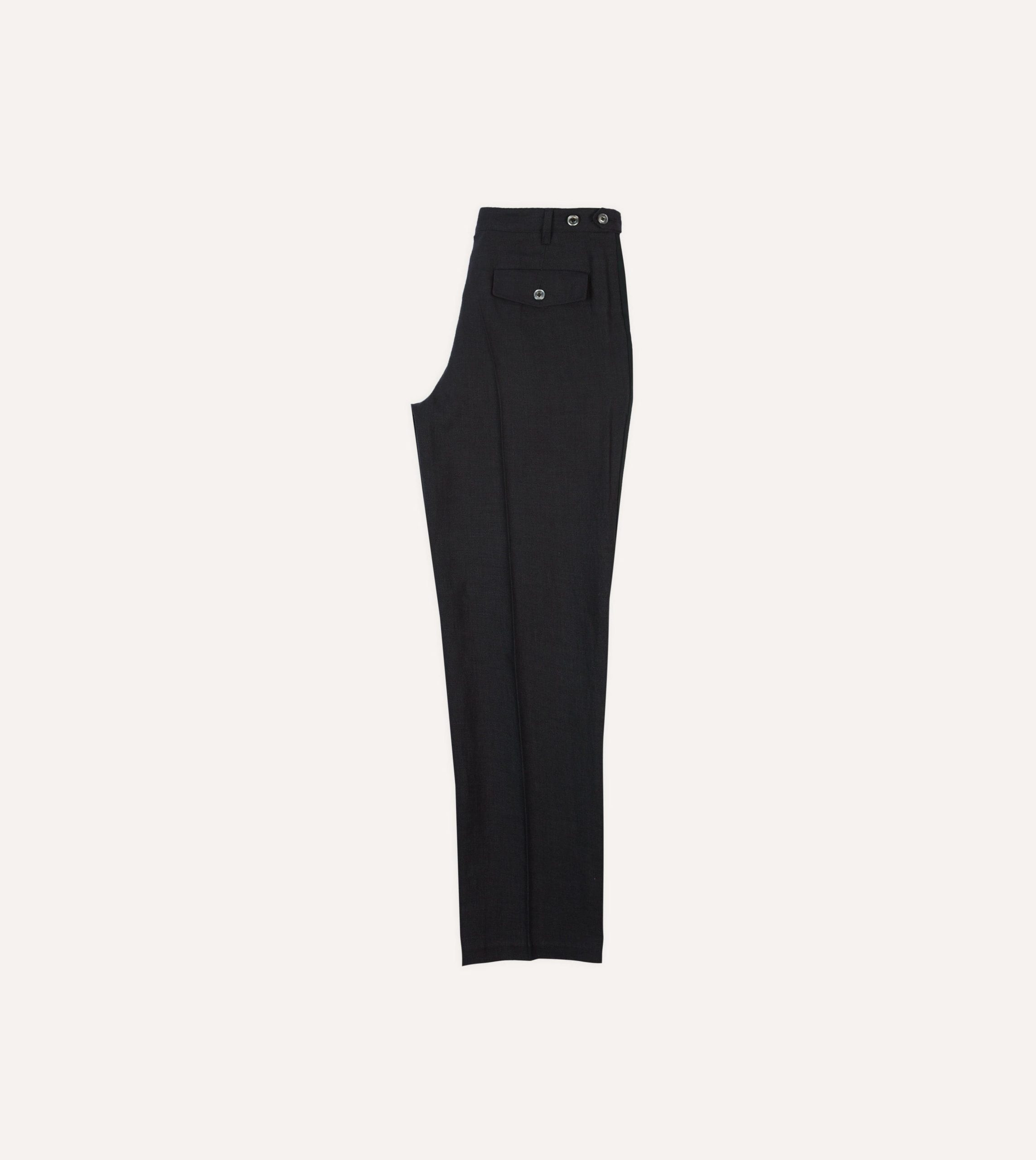 Black Linen Games Dinner Trousers - Image 6