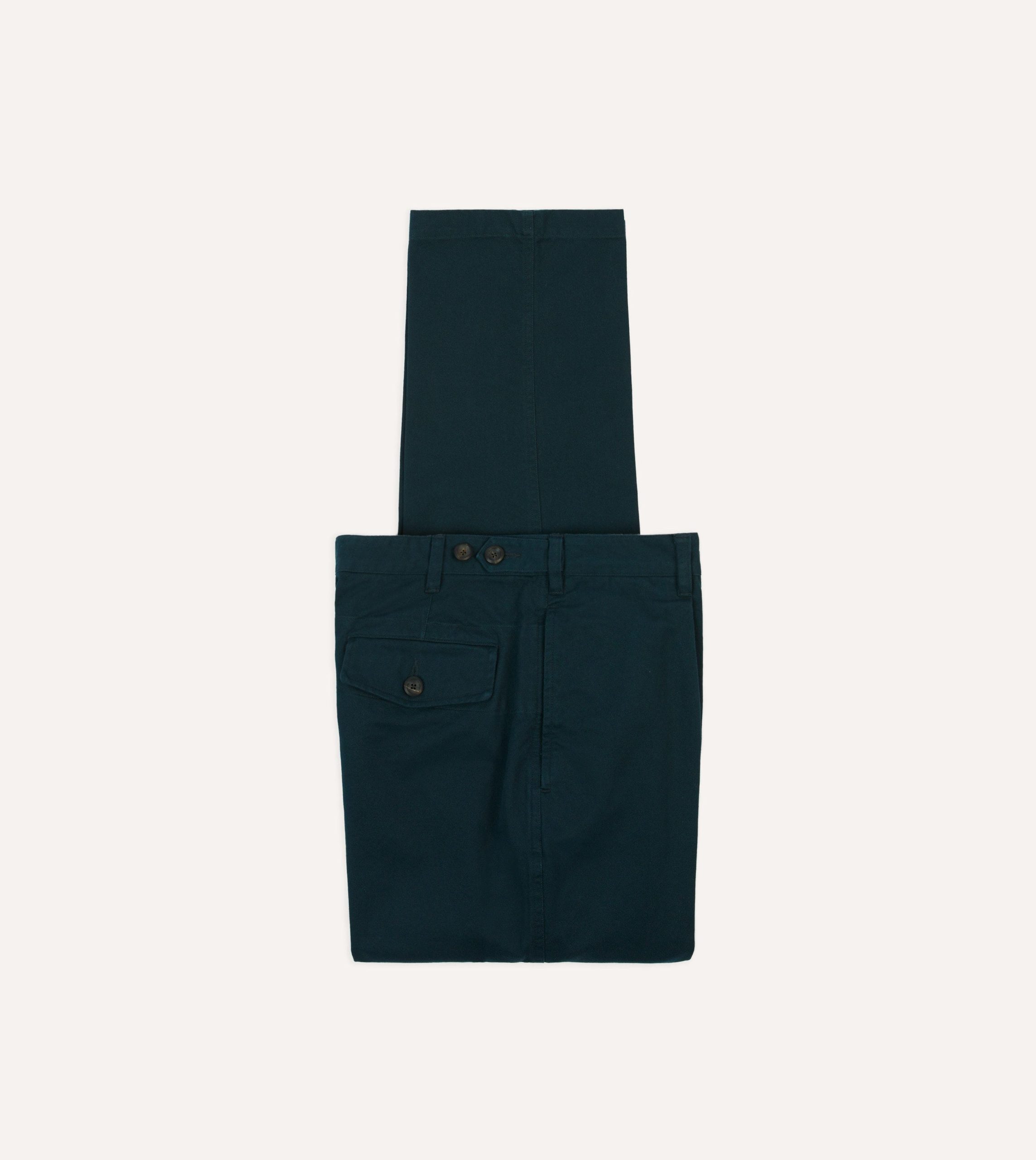 Navy Vintage Wash Cotton Games Trousers