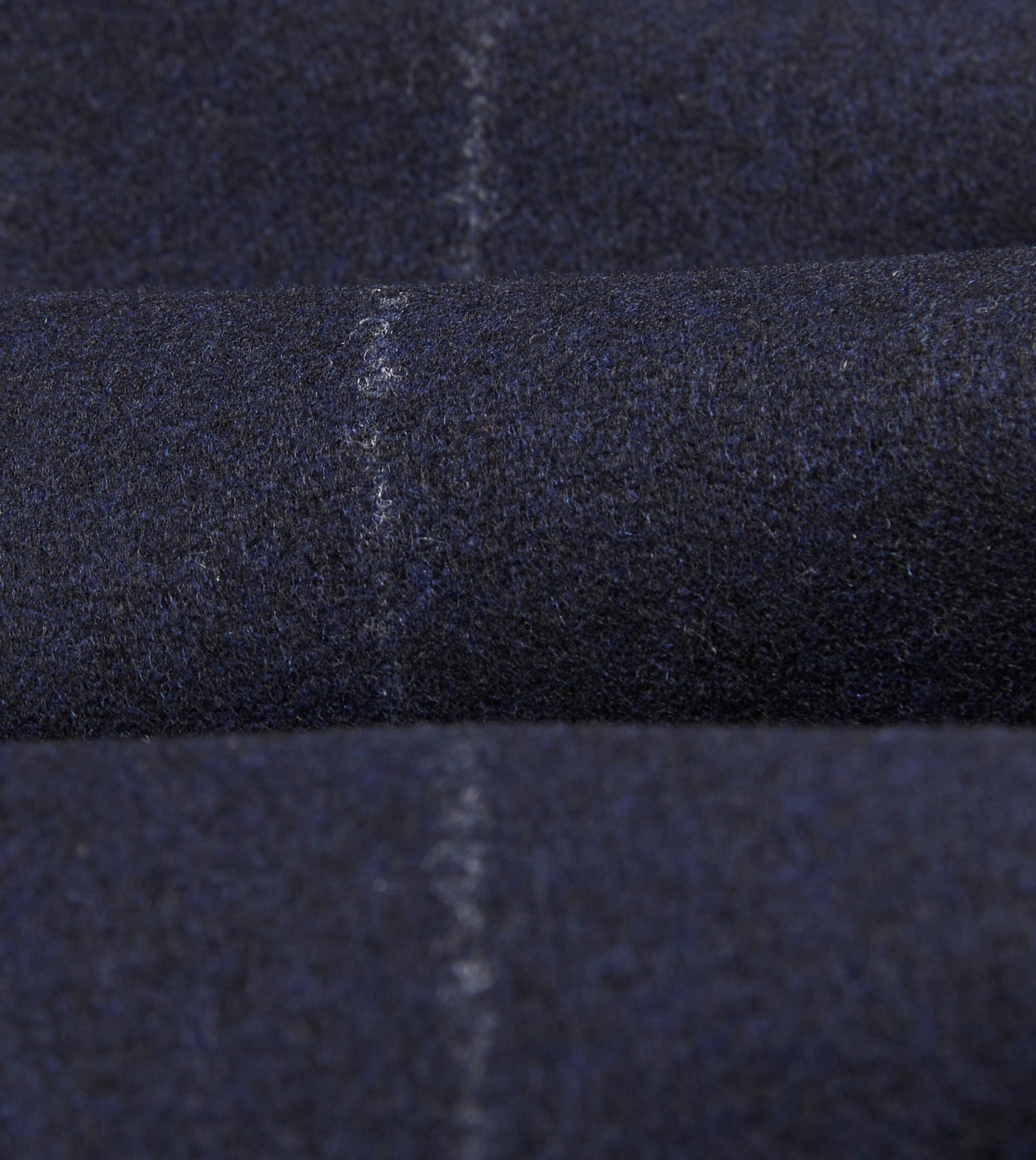 Navy Chalkstripe Wool Flannel Single Pleat Trouser - Image 2