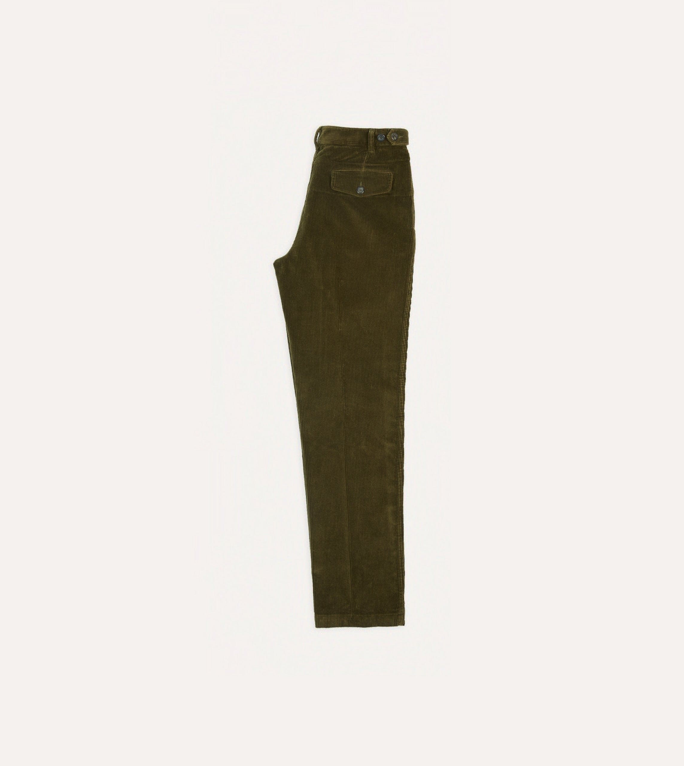 Olive Cotton Corduroy Games Trousers - Image 6