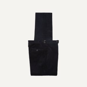 Navy Mid-Wale Corduroy Single Pleat Trouser