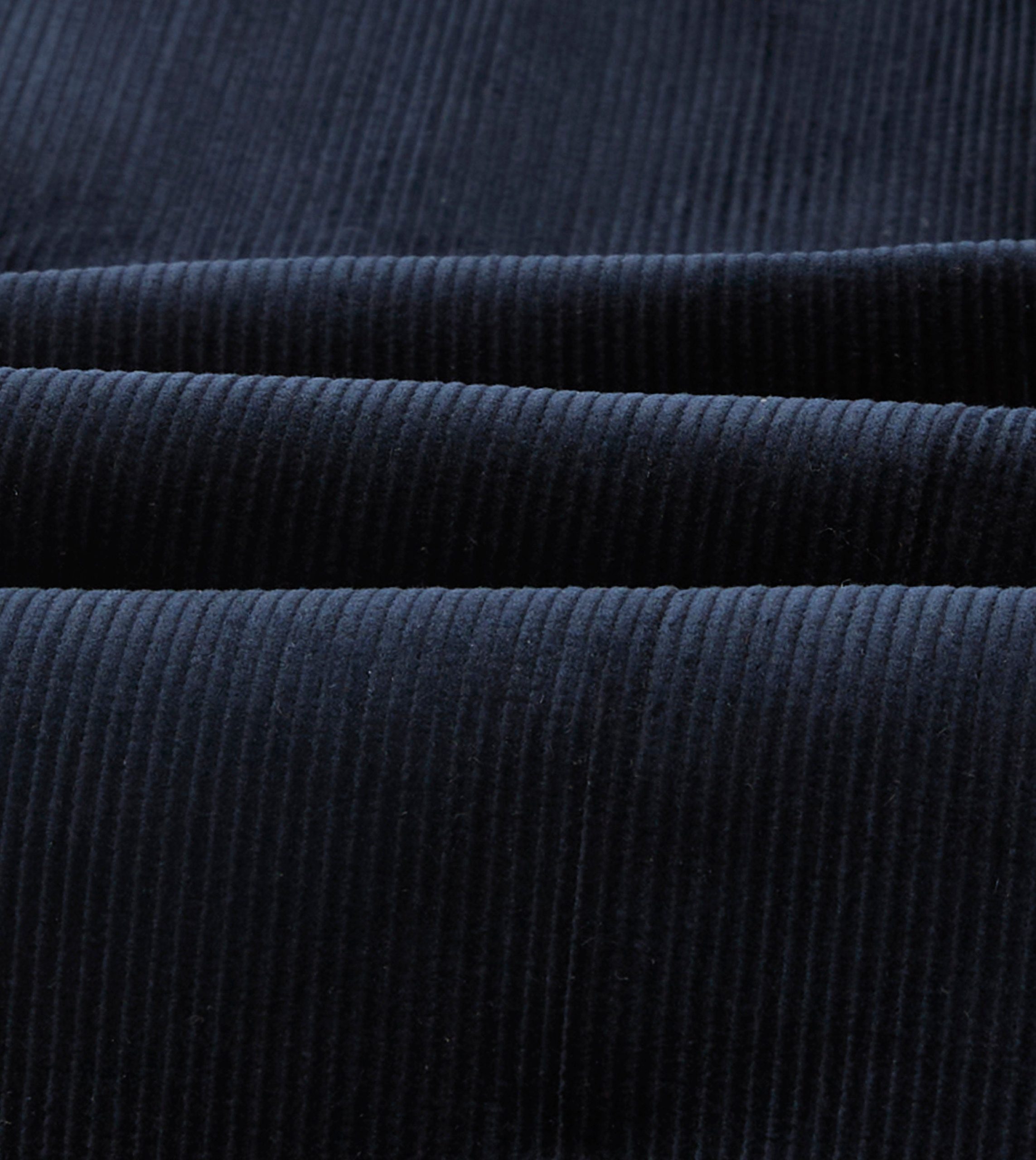 Navy Mid-Wale Corduroy Single Pleat Trouser - Image 2