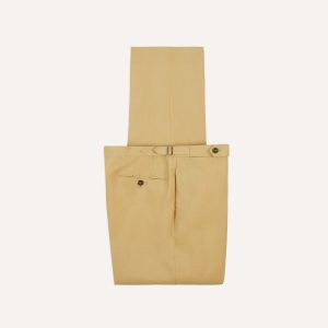 Sand Irish Linen Single Pleat Trouser