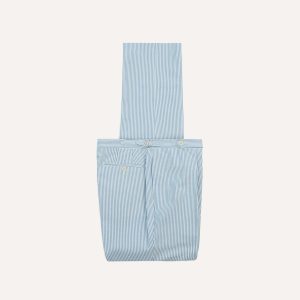 Seersucker Cotton Single Pleat Trouser