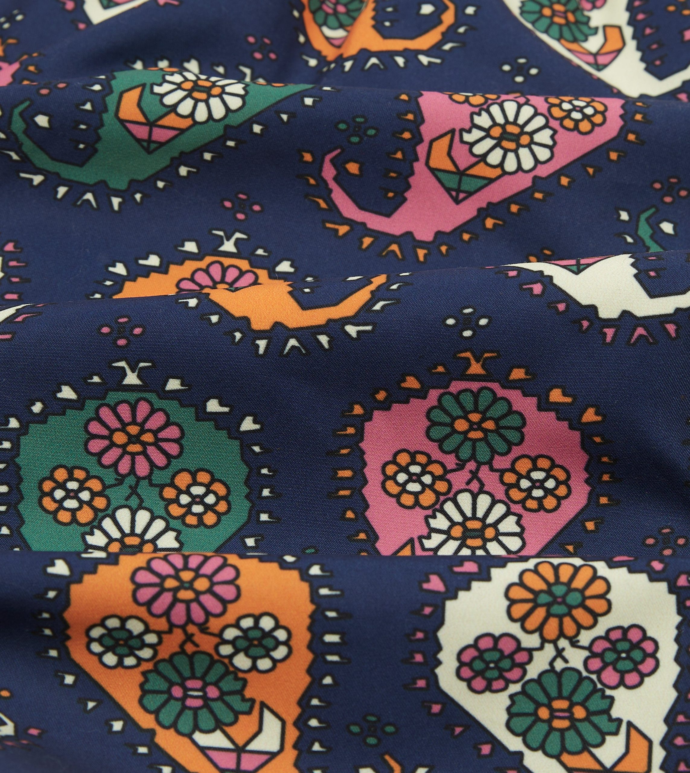 Geometric Paisley Print Nylon Drawstring Swim Shorts - Image 2