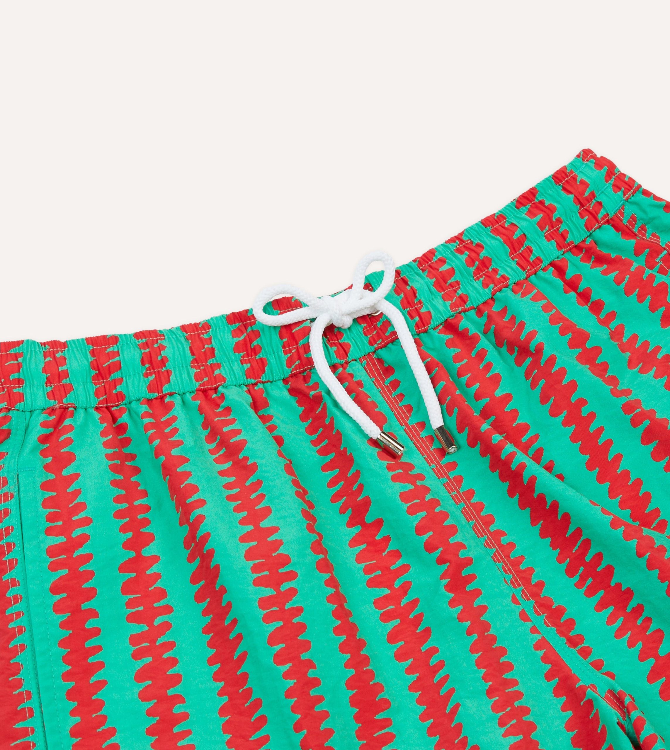 Kilim Stripe Print Nylon Drawstring Swim Shorts - Image 3