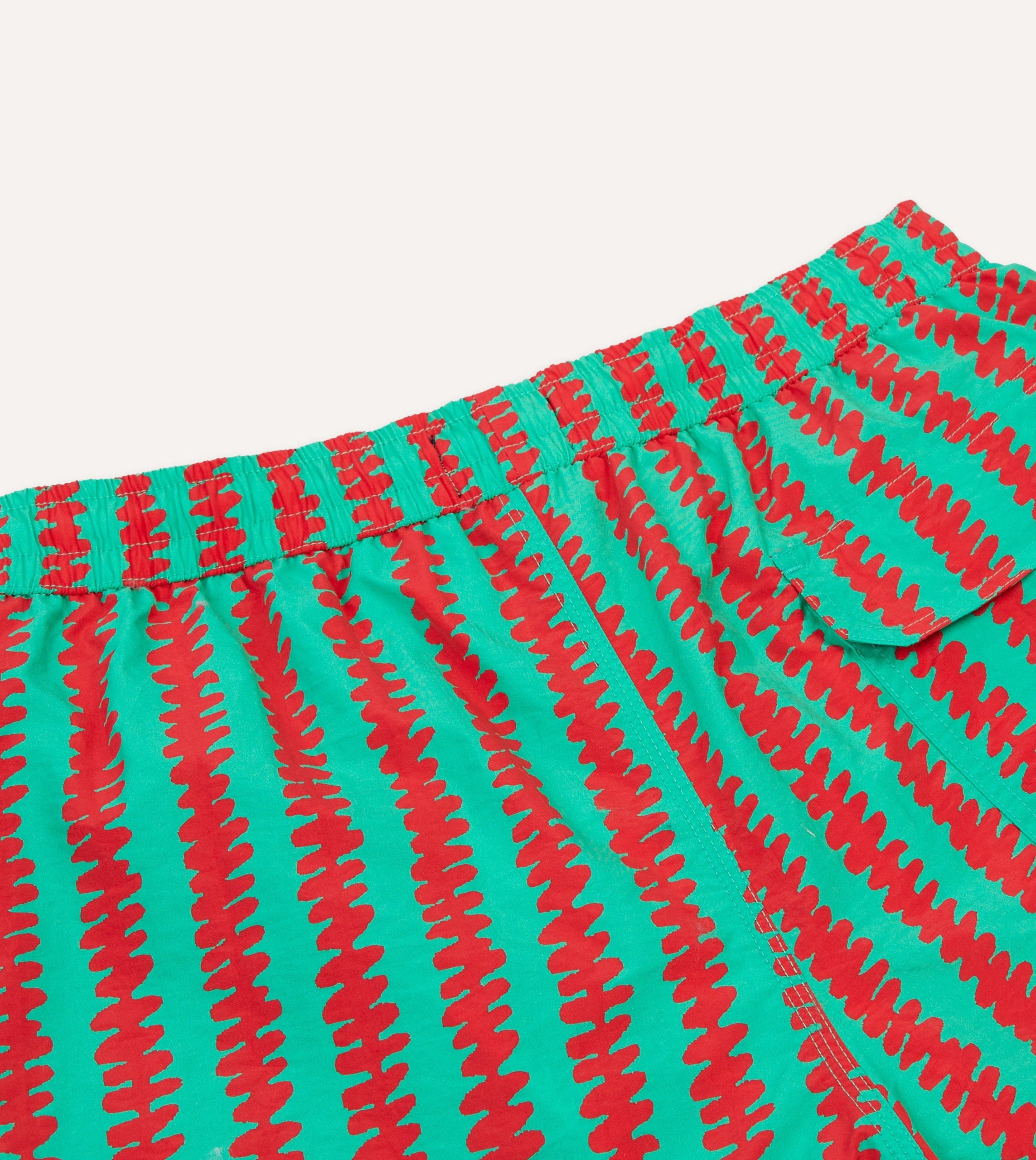 Kilim Stripe Print Nylon Drawstring Swim Shorts - Image 5