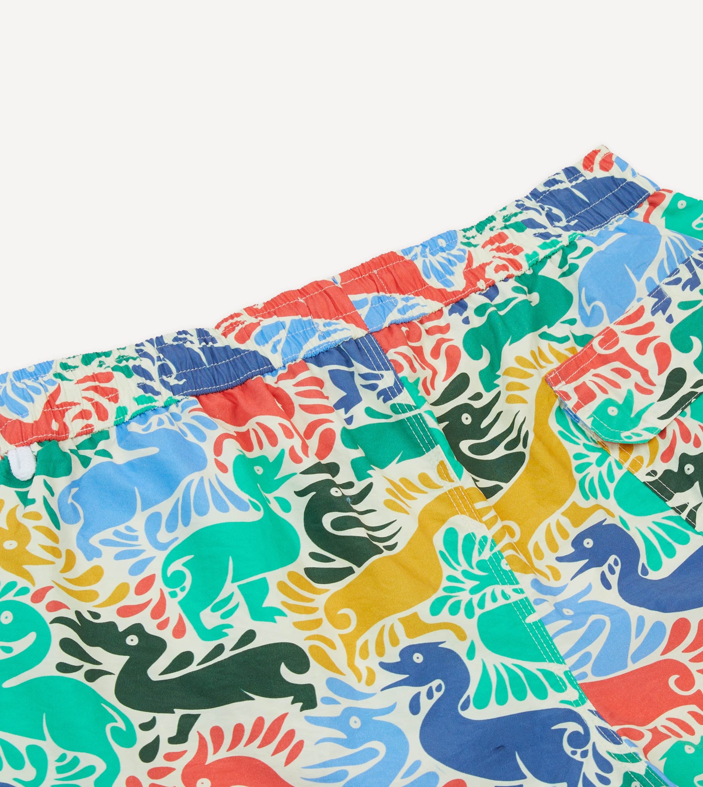 Ducks Print Nylon Drawstring Swim Shorts - Image 5