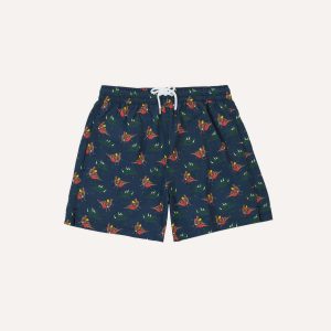 Bathers Print Nylon Drawstring Swim Shorts