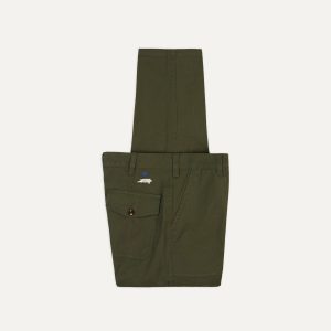 St. JOHN by Drake's Olive Cotton Fatigue Trouser
