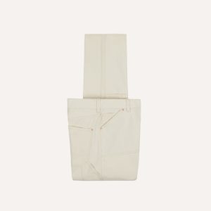 Ecru Cotton Canvas Carpenter Jeans