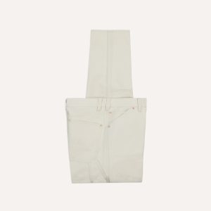 Ecru Cotton Canvas Carpenter Pant