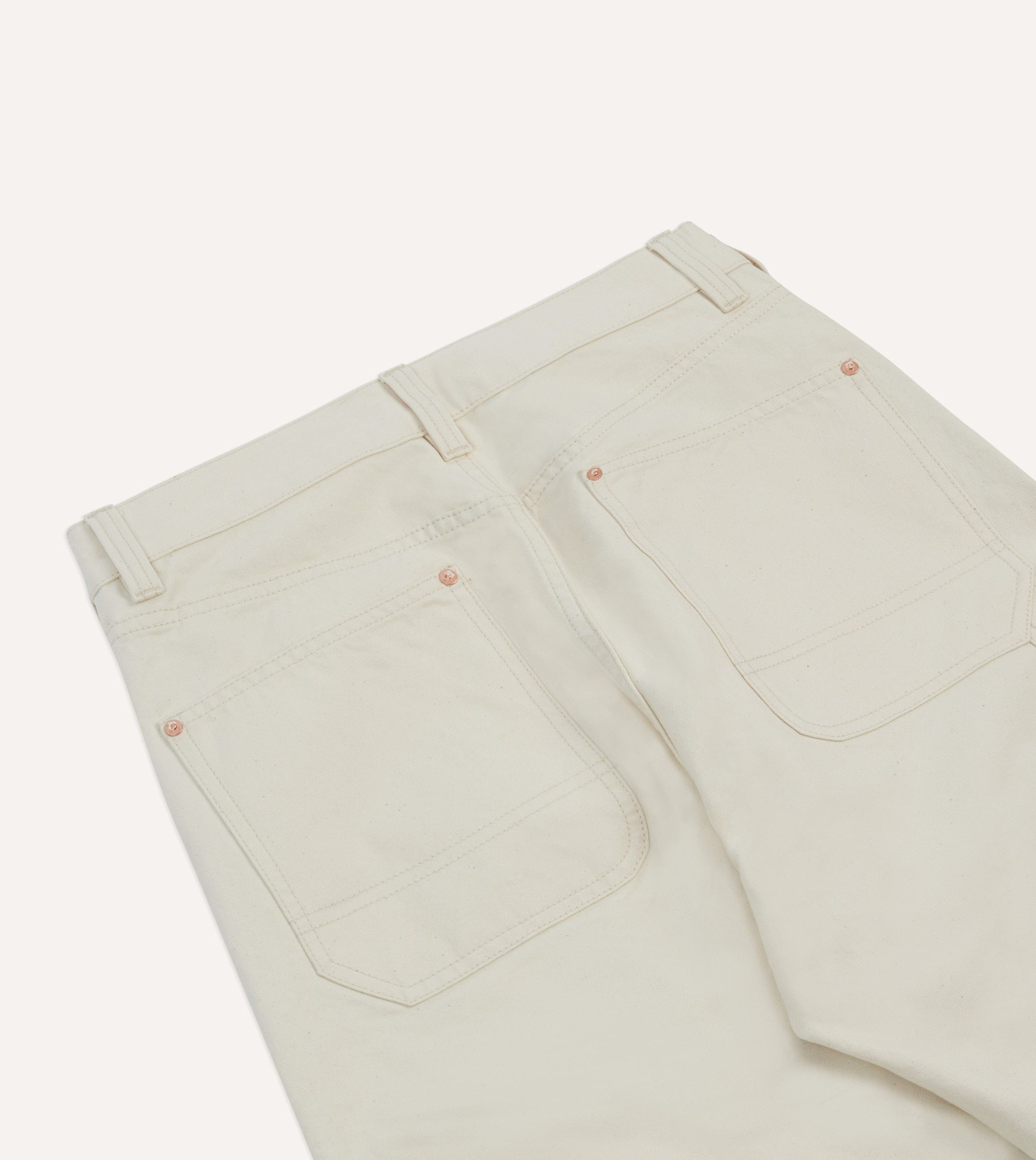 Ecru Cotton Canvas Carpenter Pant - Image 5