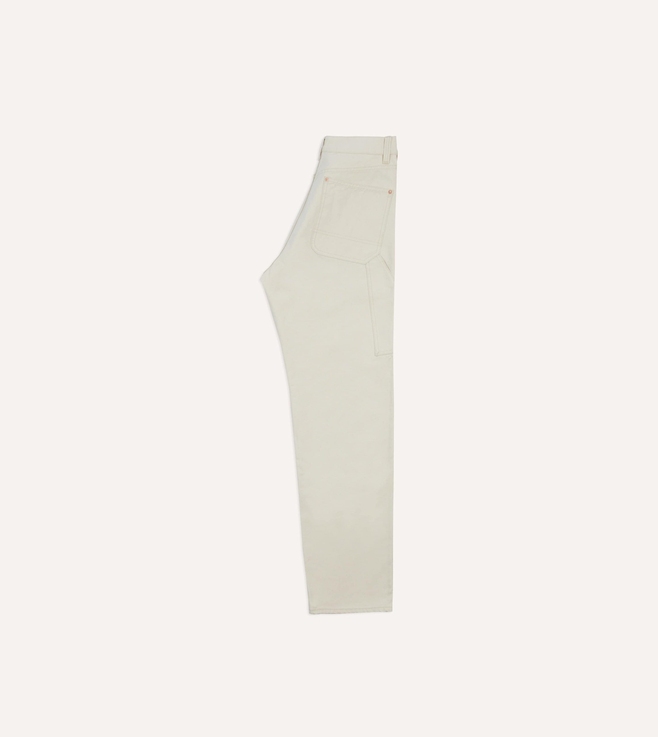 Ecru Cotton Canvas Carpenter Pant - Image 6