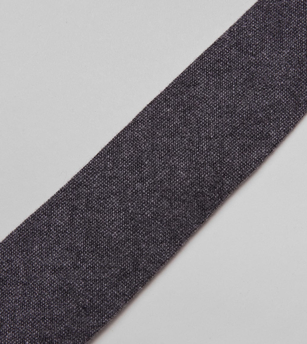 Grey Pure Cashmere Solid Tipped Tie - Image 2