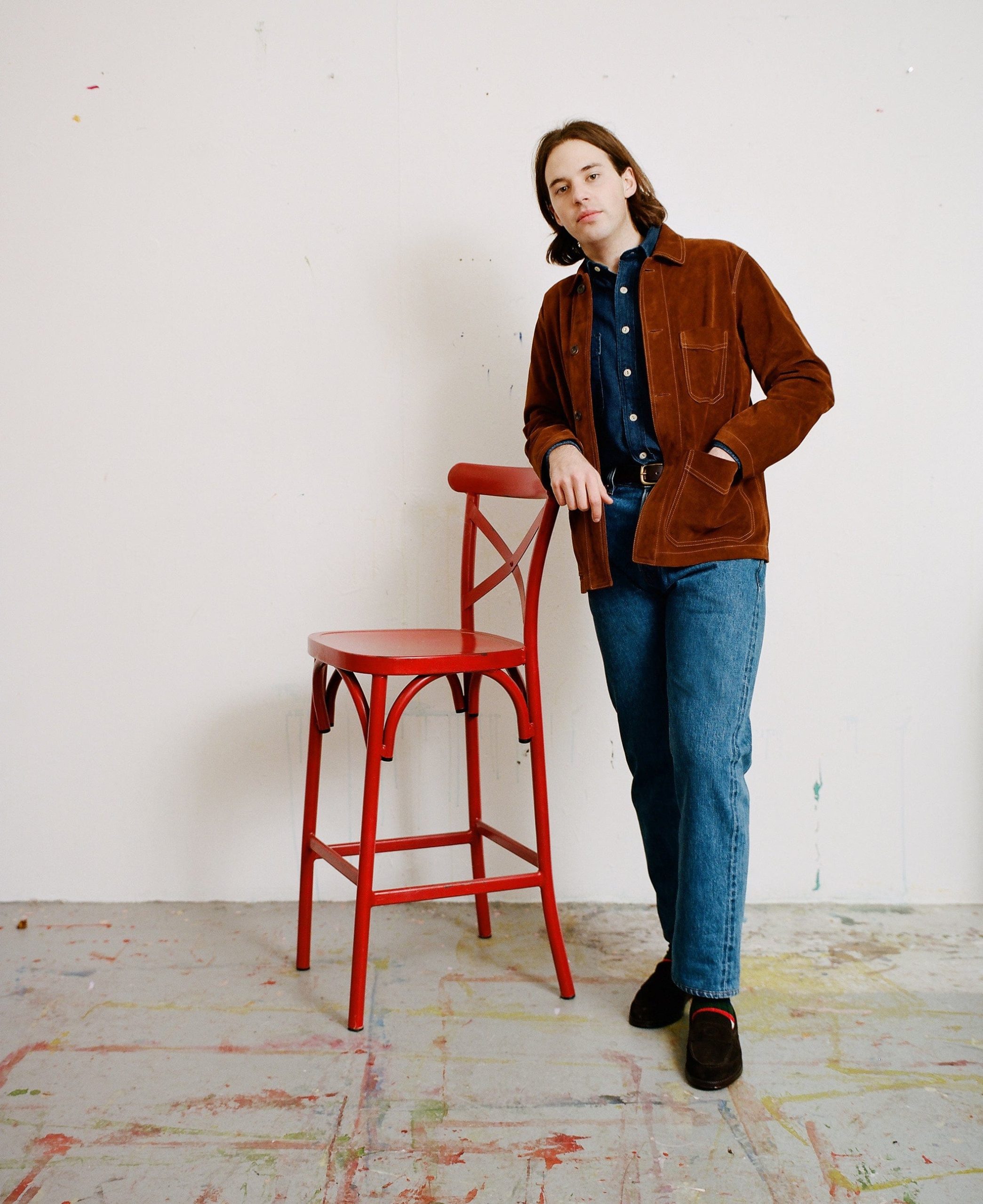 Rust Heavyweight Suede Five-Pocket Chore Jacket - Image 10