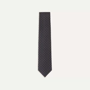 Navy Small Dot Silk Tipped Tie