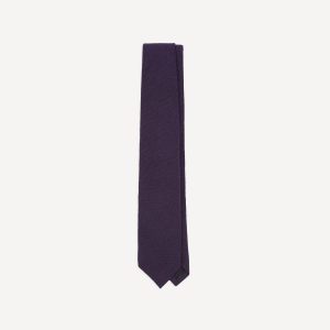 Purple Pure Cashmere Solid Tipped Tie