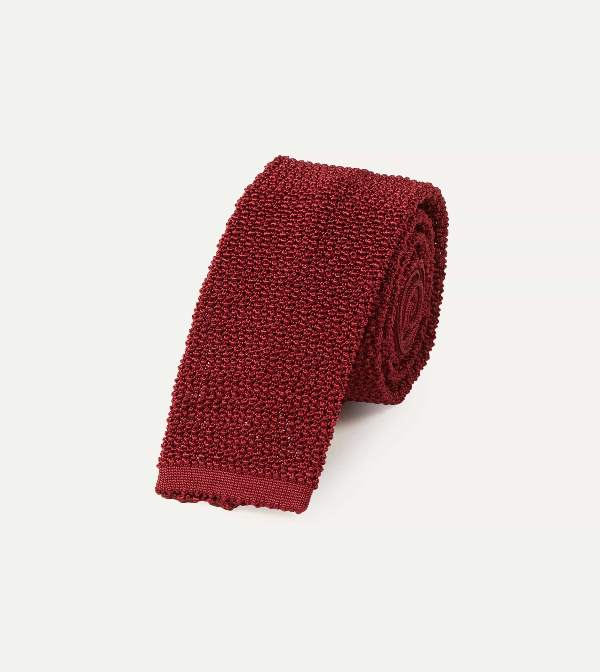Light Wine Knitted Silk Solid Colour Tie - Image 2