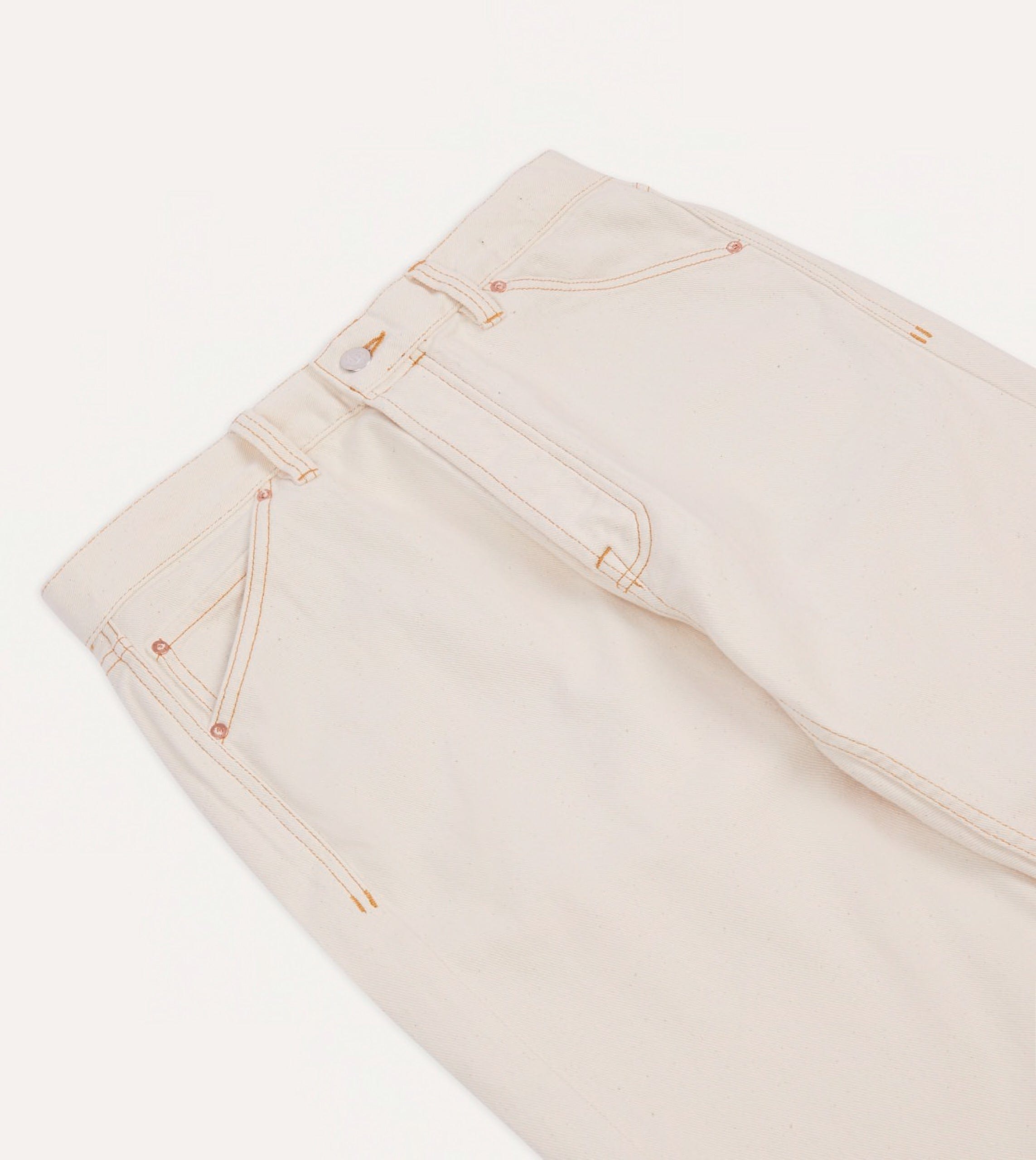 Ecru 12.7oz Selvedge Denim Contrast Stitch Five-Pocket Jeans - Image 4