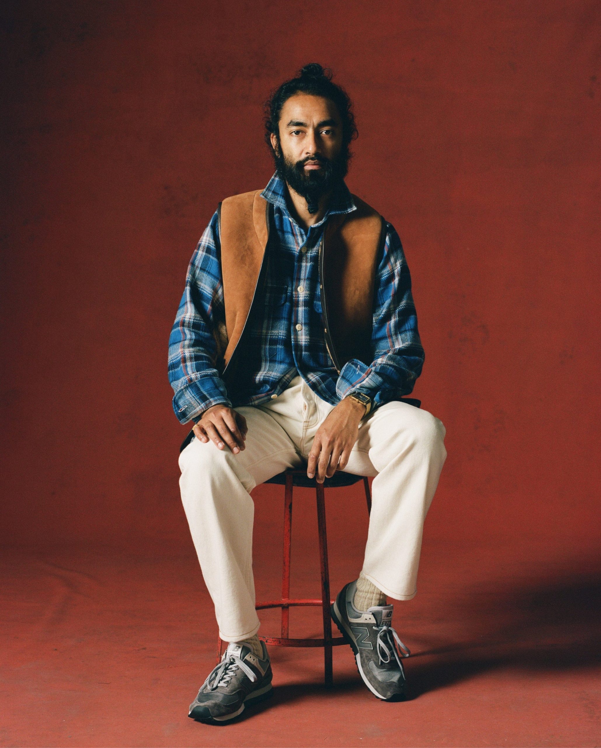 Tan Suede Shearling Vest - Image 8