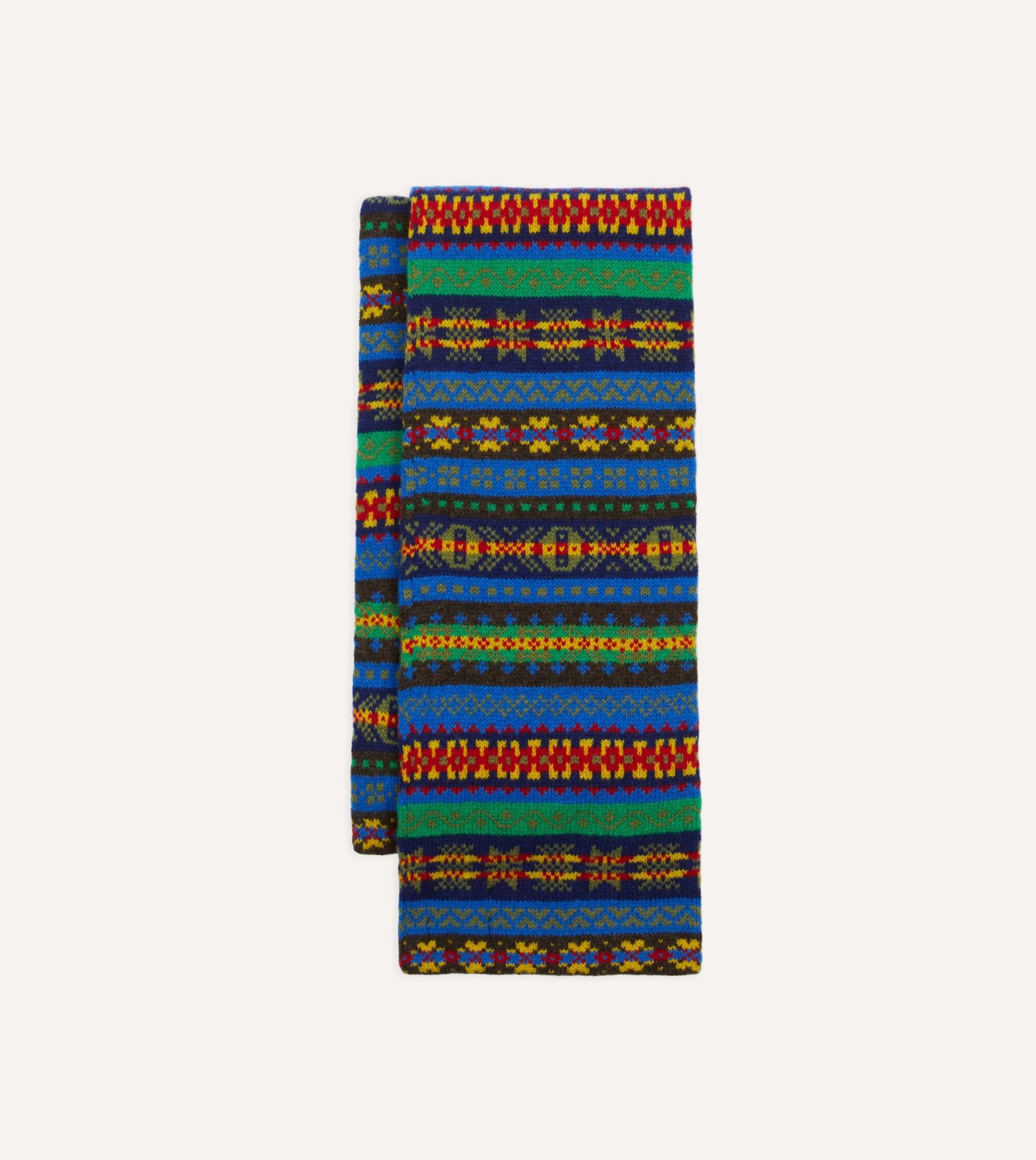 Blue Fair Isle Lambswool Scarf