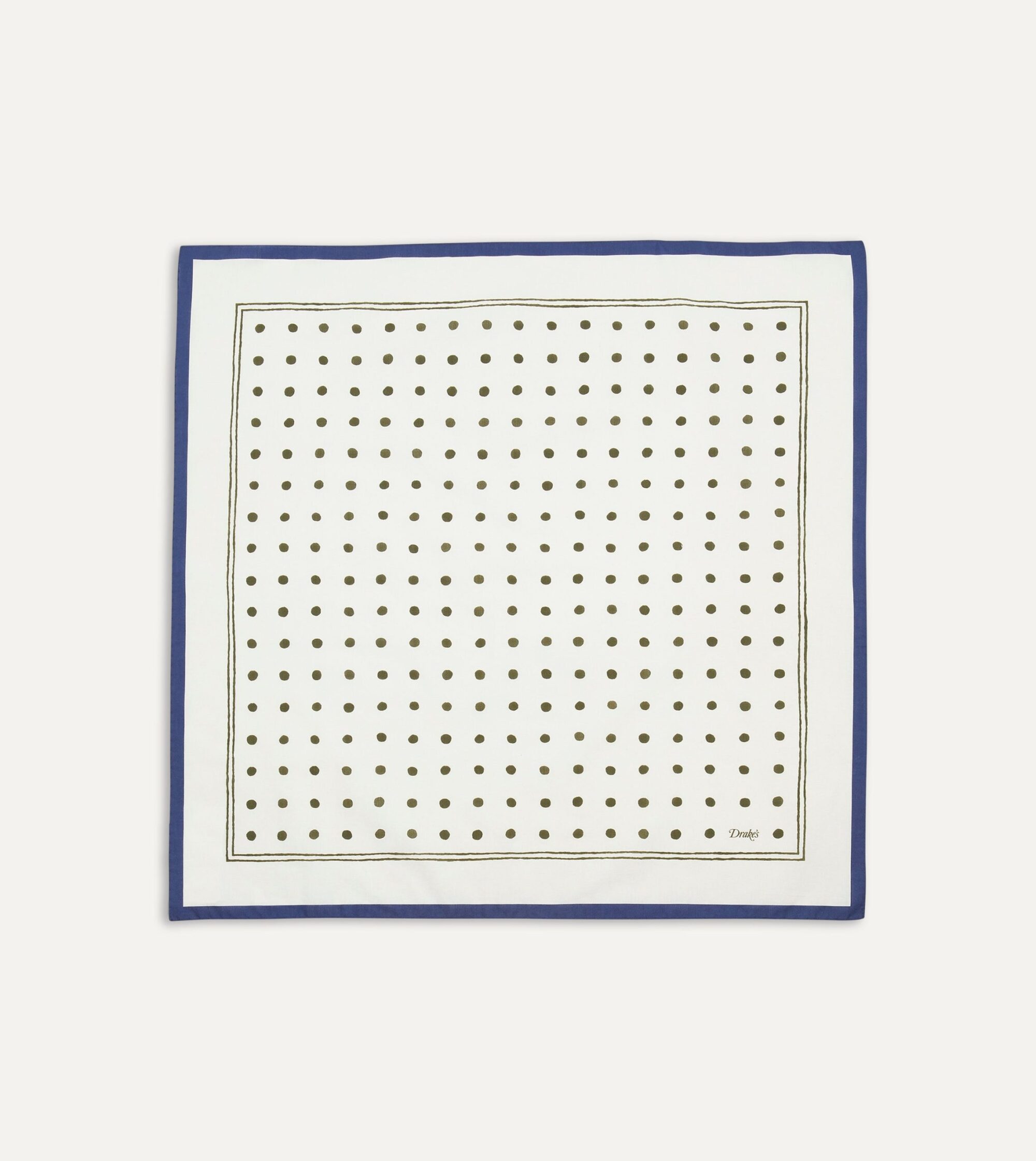 White and Green Polka Dot Print Bandana