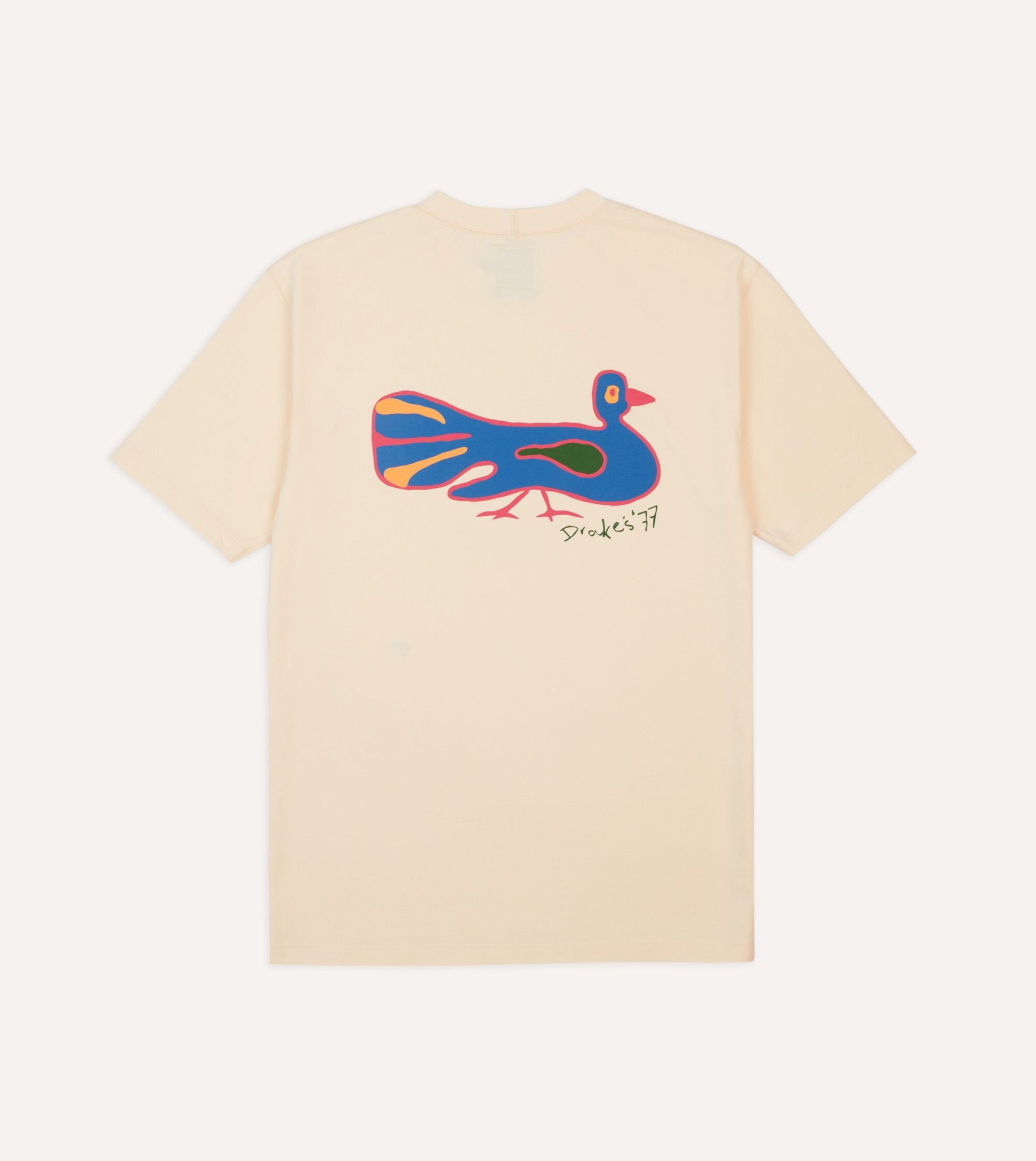 Antique White Peacock Print Short-Sleeve Hiking T-Shirt