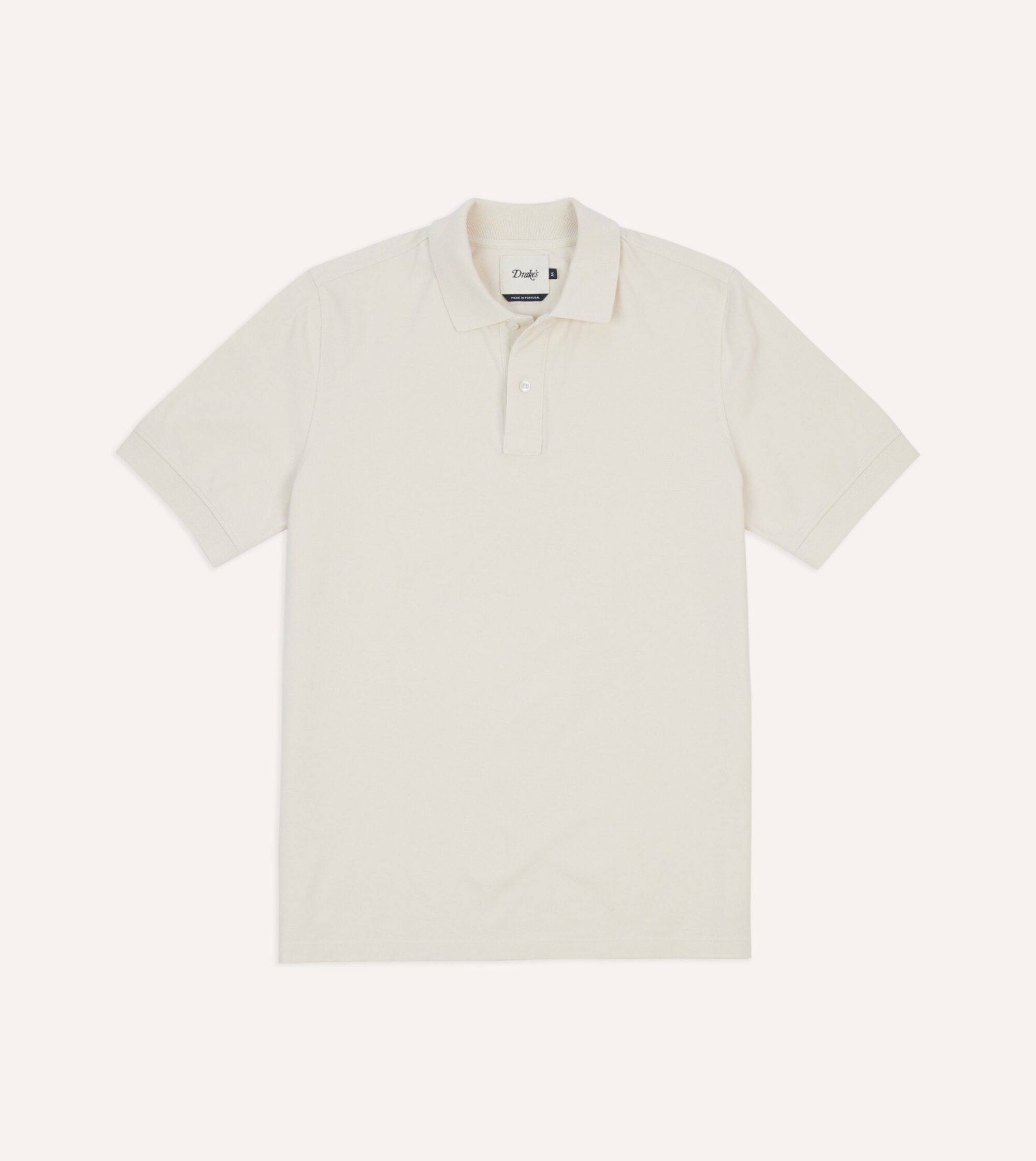 Ecru Piqué Cotton Polo Shirt