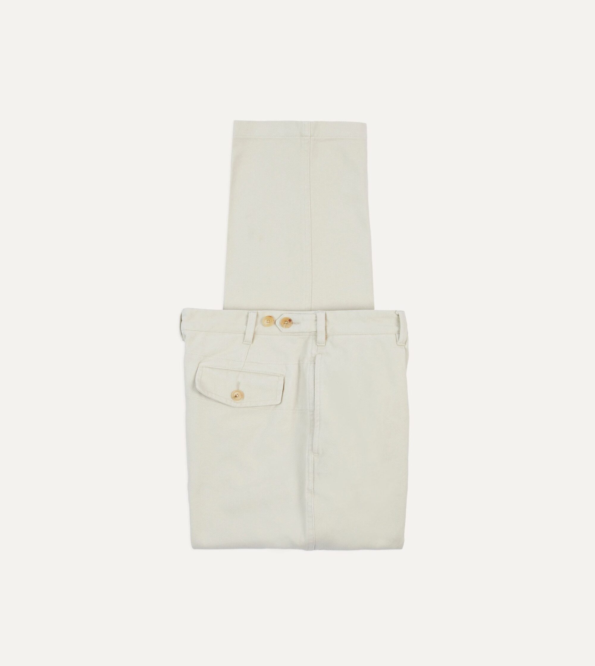 Ecru Heavy Cotton Twill Games Trousers